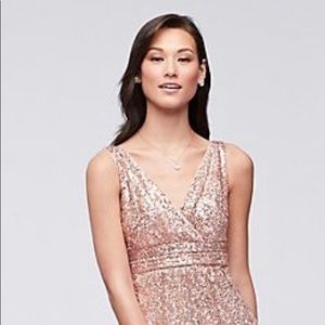 Rose Gold Sequins Bridesmaids Dresses